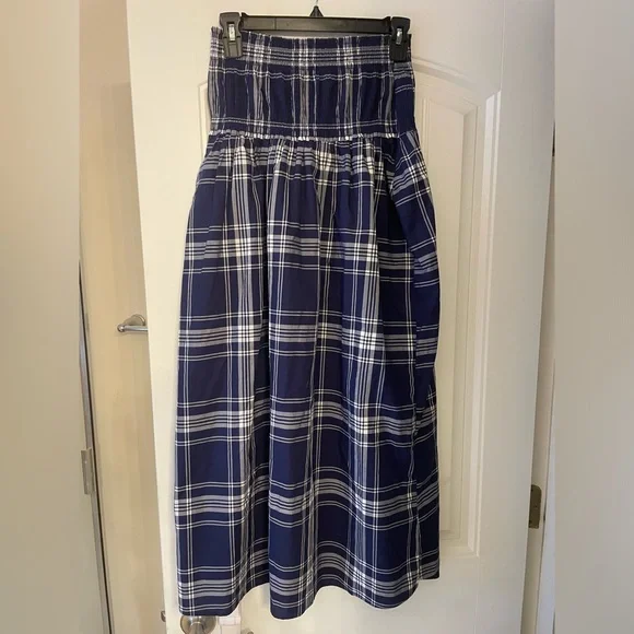 Hill House Blue and White Plaid Maxi Skirt - Picture 2 of 6